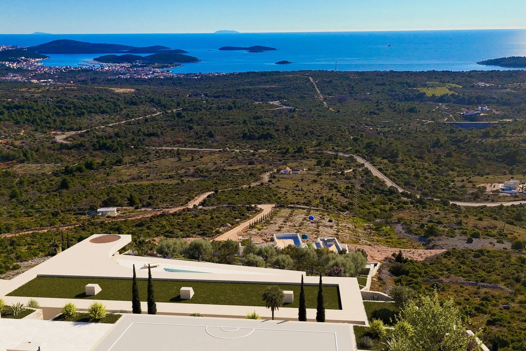 Building plot with open sea view