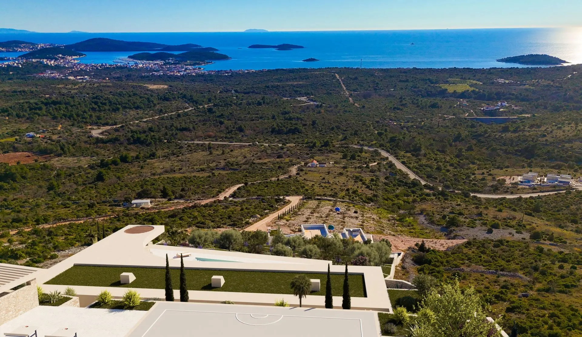 Building plot with open sea view