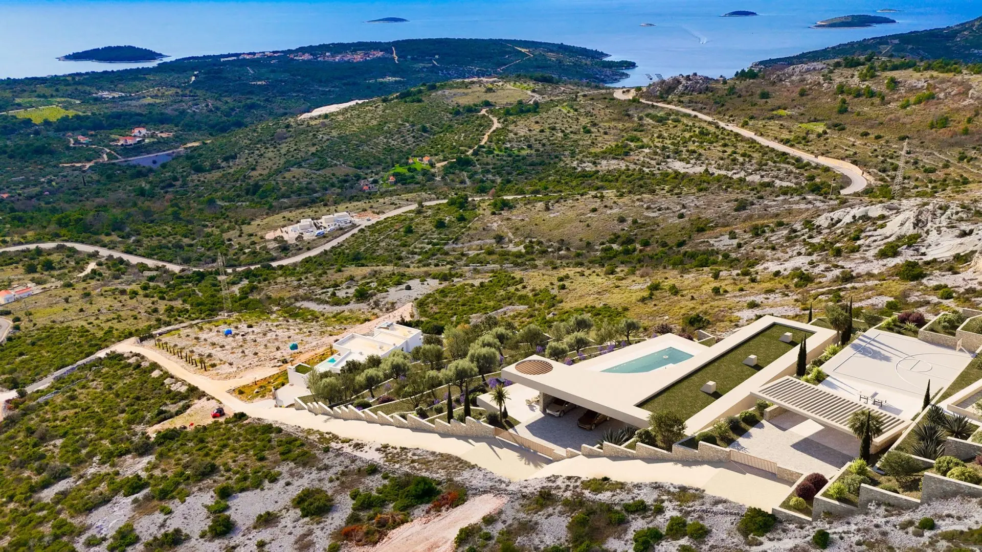 Building plot with open sea view