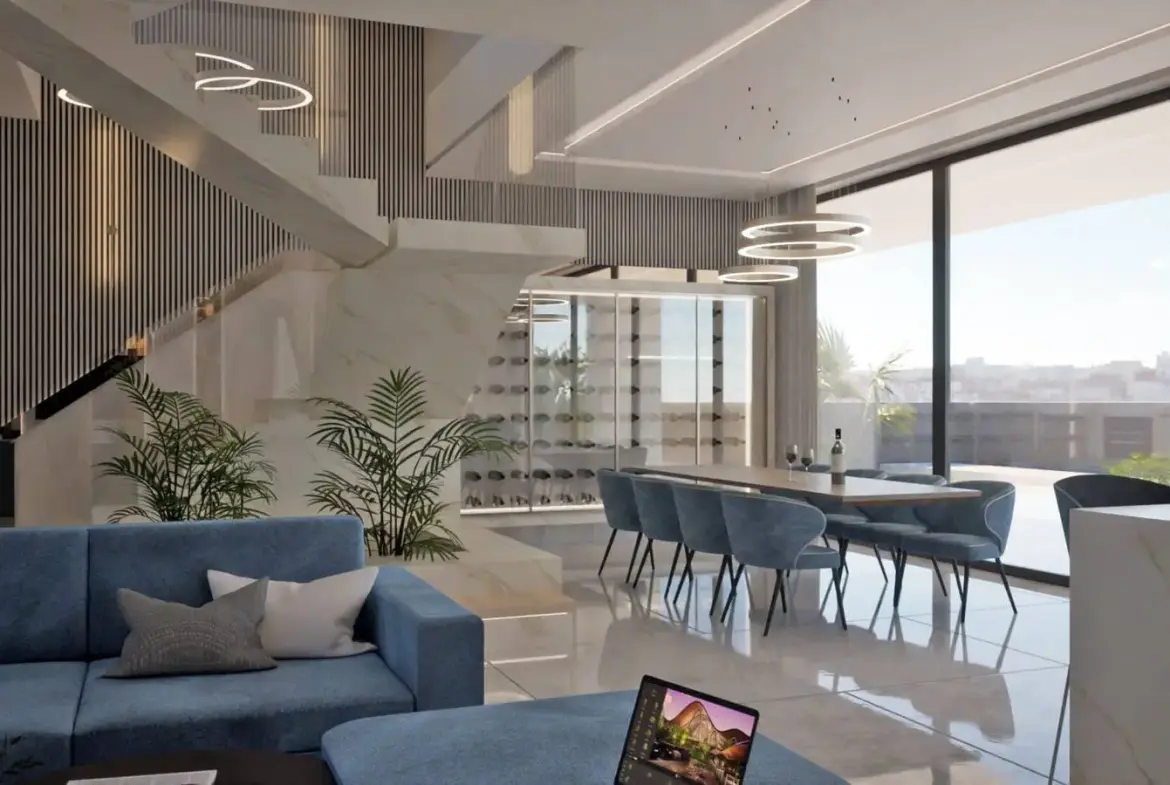 Discover a luxury new build in Sukošan with panoramic sea views, pool, wellness, elevator and garage – a prestigious oasis near Zadar and the marina.