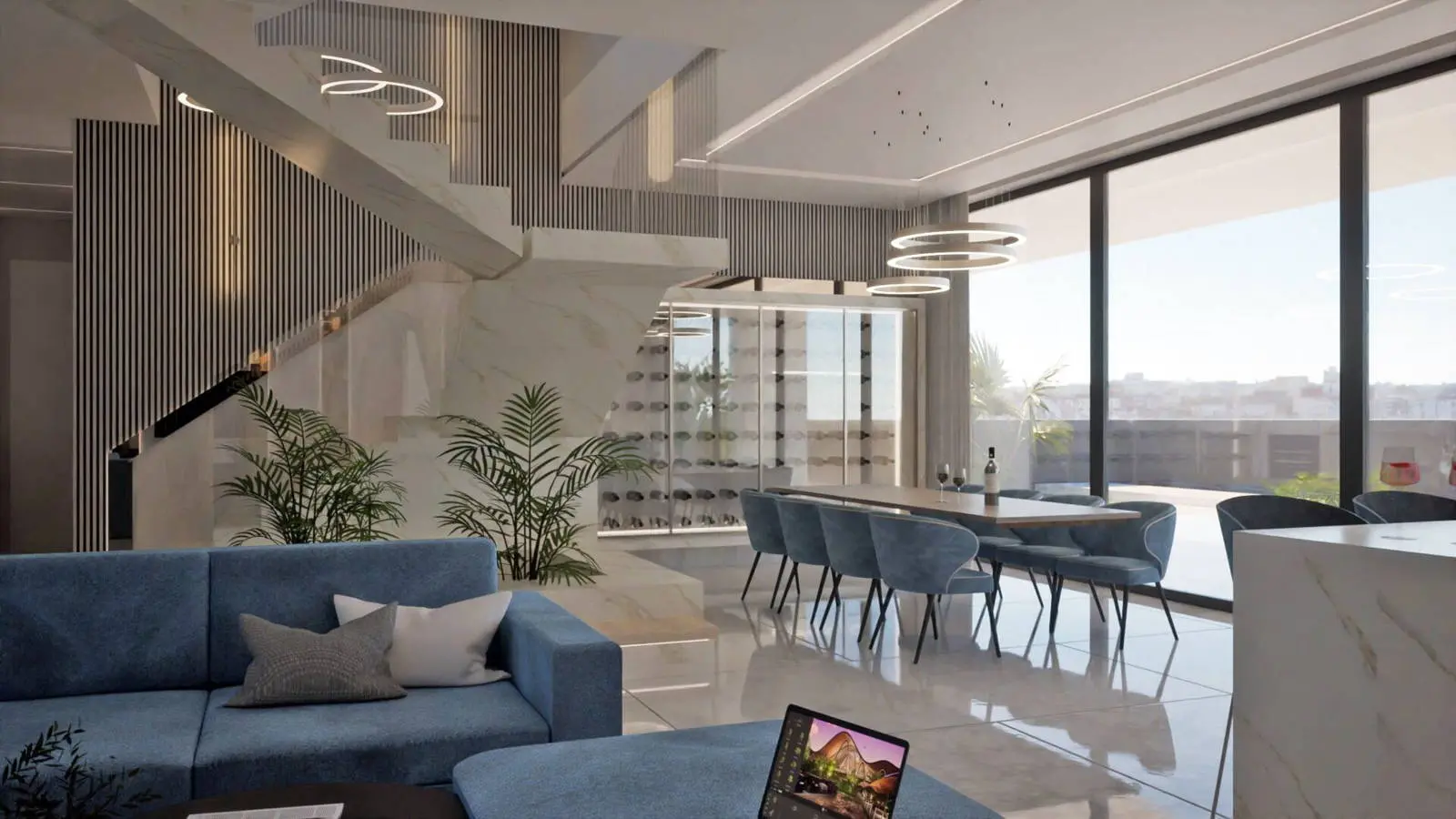 Discover a luxury new build in Sukošan with panoramic sea views, pool, wellness, elevator and garage – a prestigious oasis near Zadar and the marina.