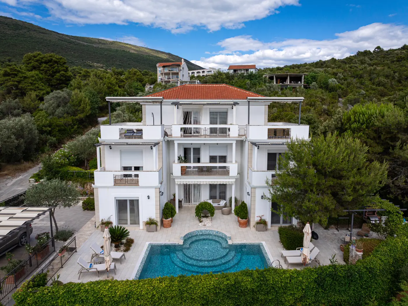Villa with a panoramic view of the sea and Mamula, Žanjice, Herceg Novi