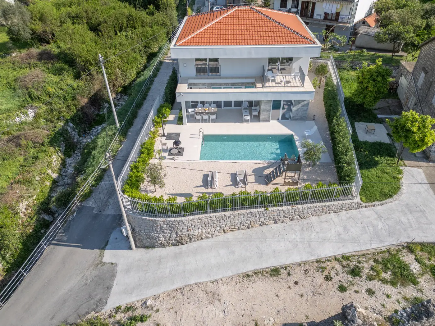 Family villa with pool and sea view, Orahovac, Kotor