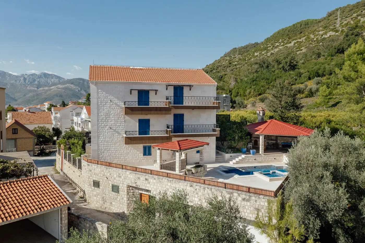 Luxury stone villa with outdoor pool, Kava, Tivat