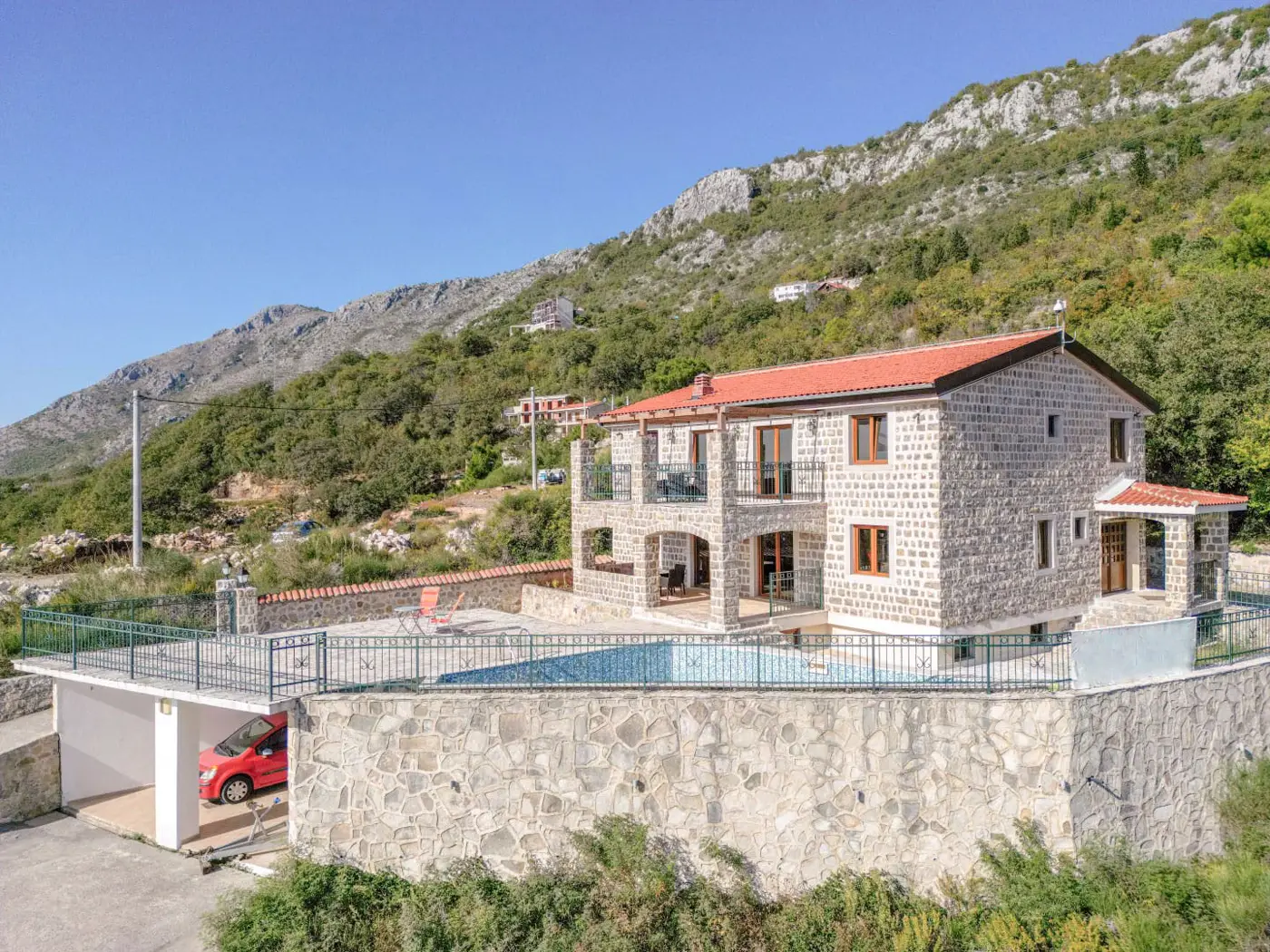 Authentic stone villa with panoramic sea view, Petrovac, Budva