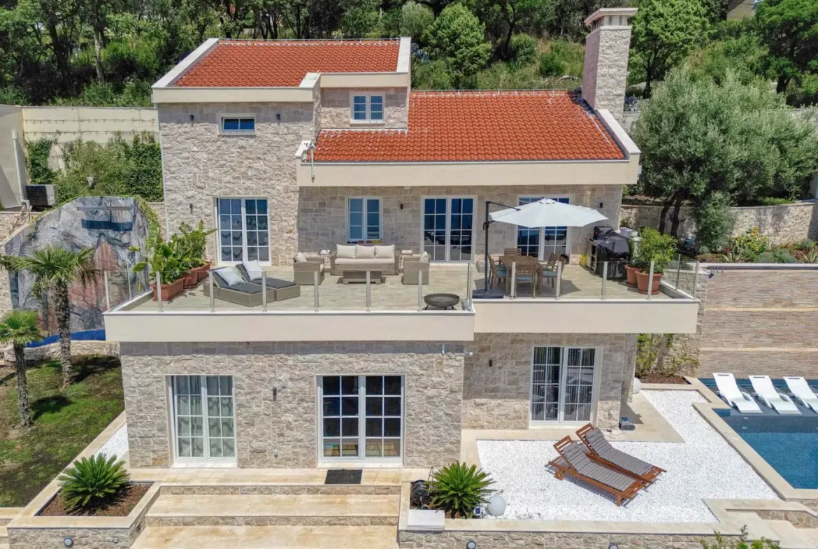 New villa with pool and panoramic sea view, Podi, Herceg Novi
