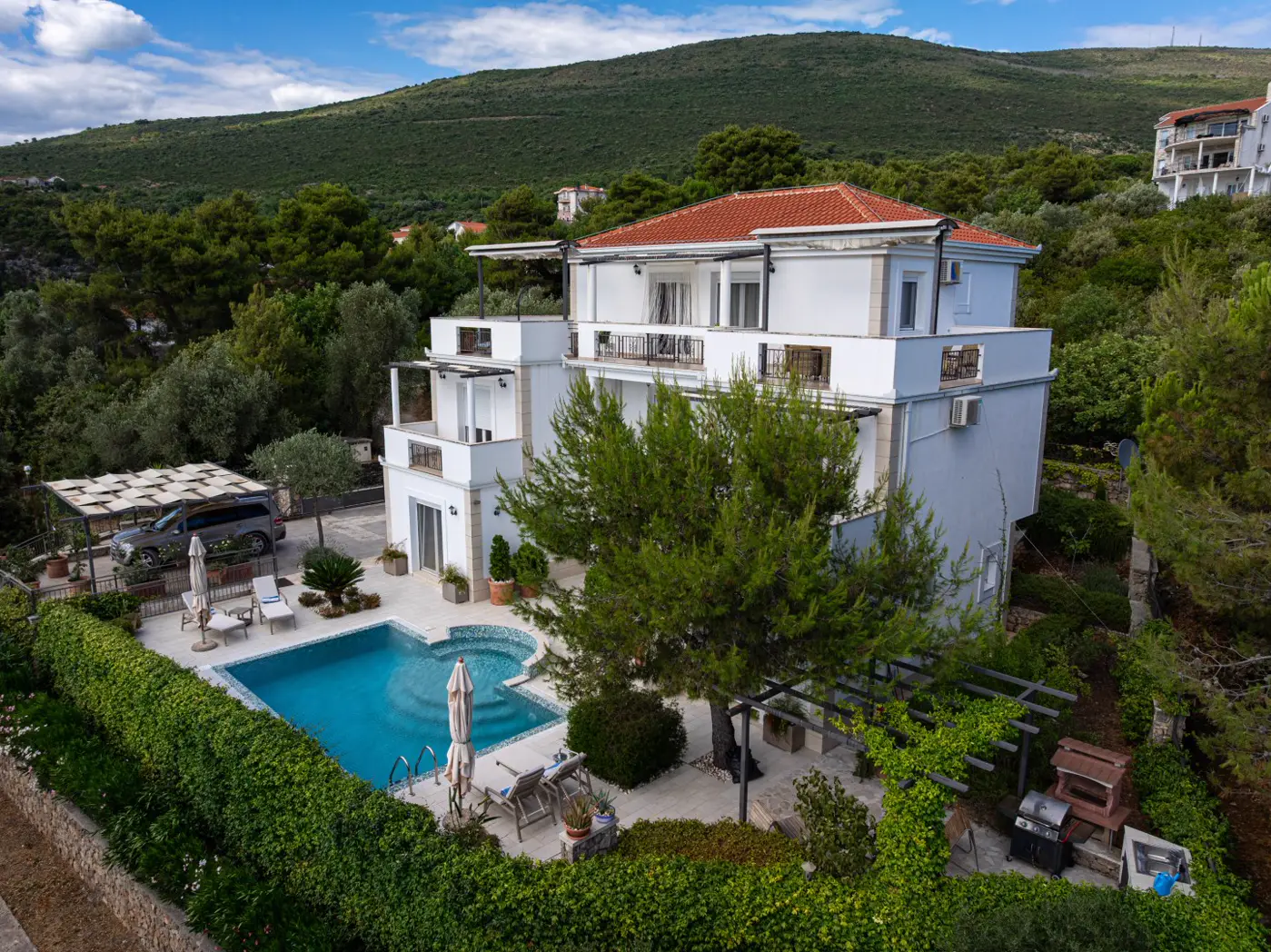 Villa with a panoramic view of the sea and Mamula, Žanjice, Herceg Novi
