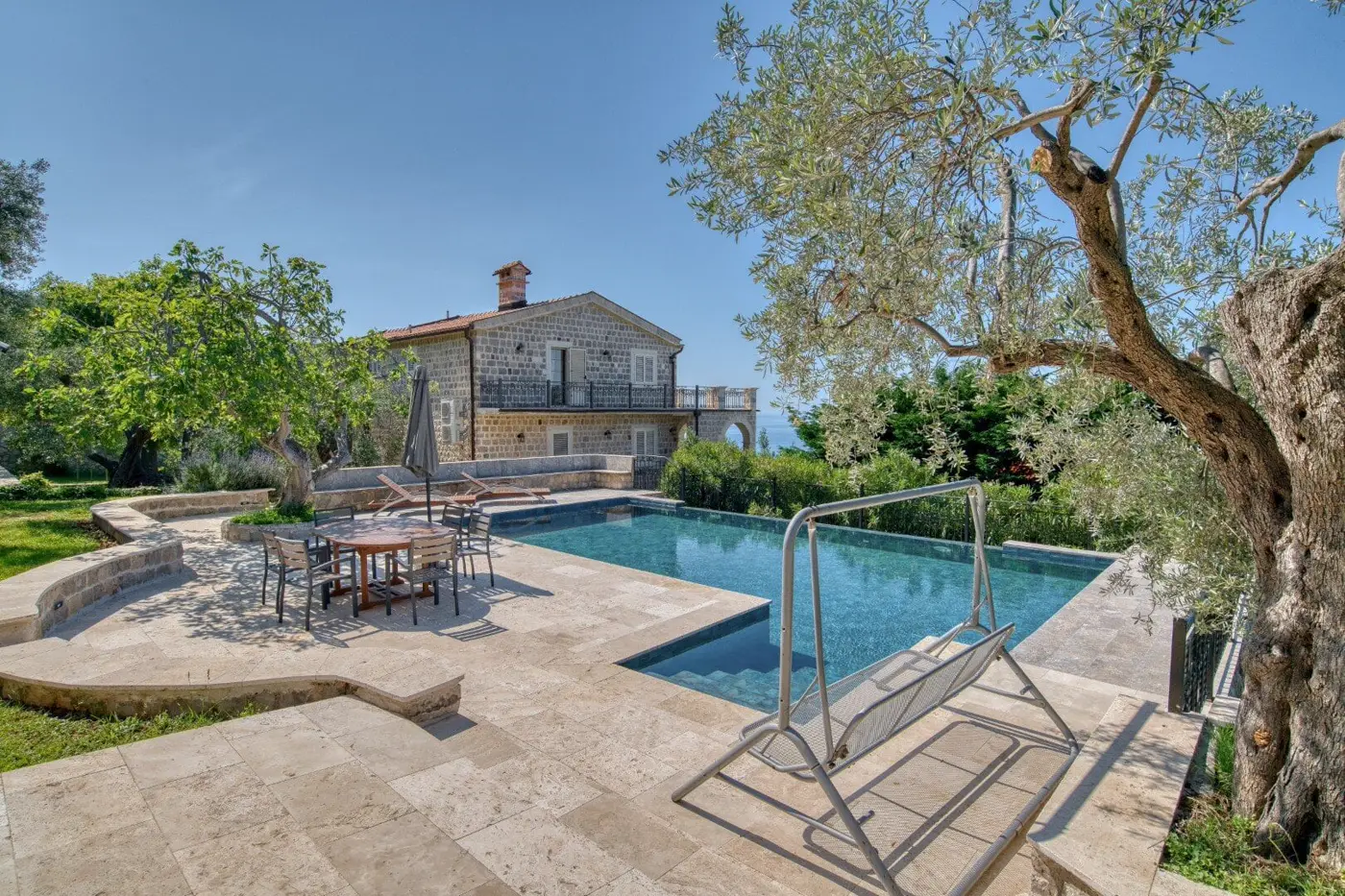 Stone villa with a large urbanized plot and swimming pool, Reževići, Budva