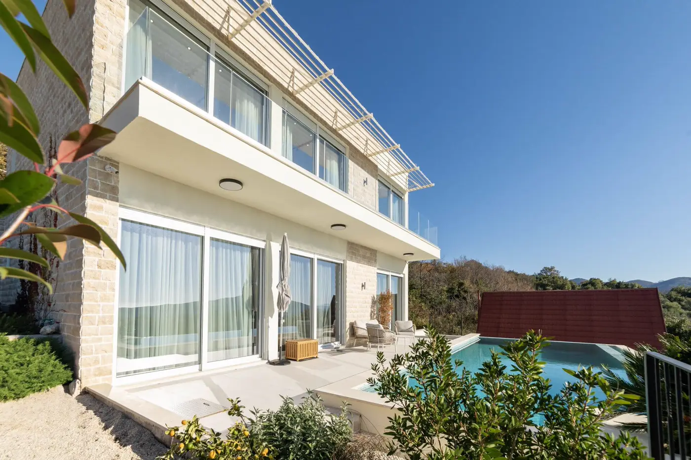 Modern four-room villa with pool and panoramic sea view, Podi, Herceg Novi