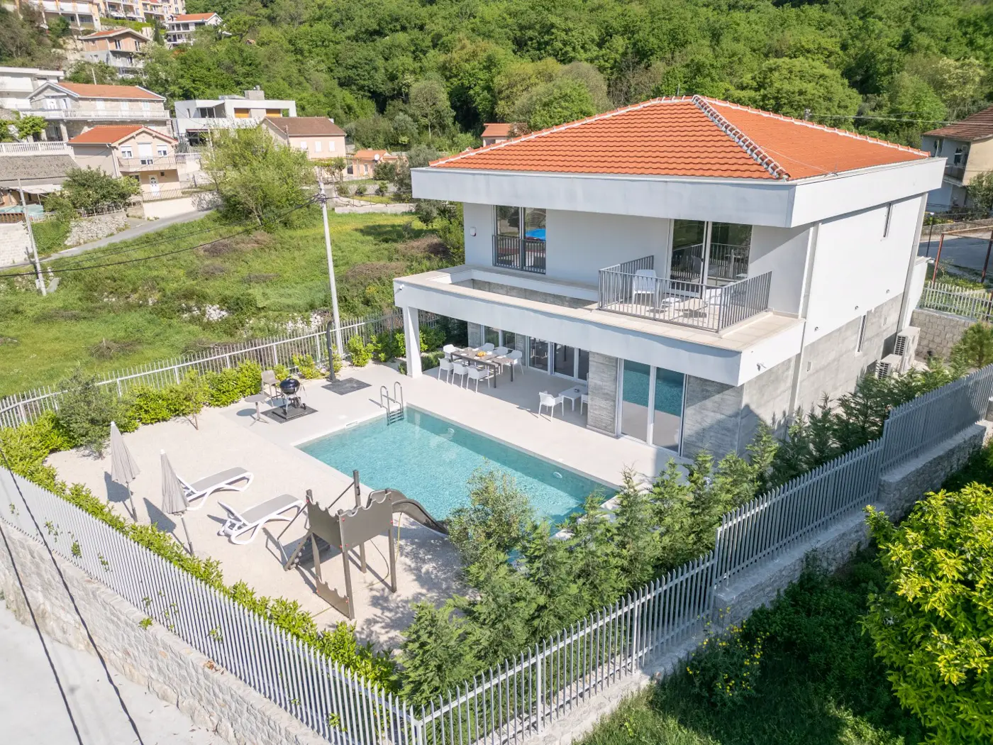 Family villa with pool and sea view, Orahovac, Kotor