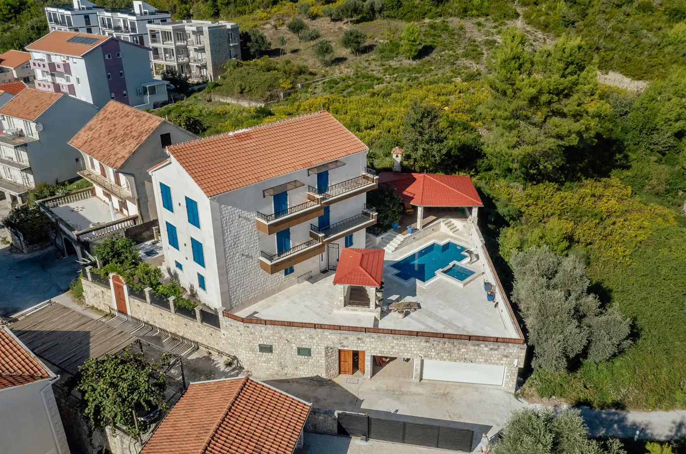 Luxury stone villa with outdoor pool, Kava, Tivat