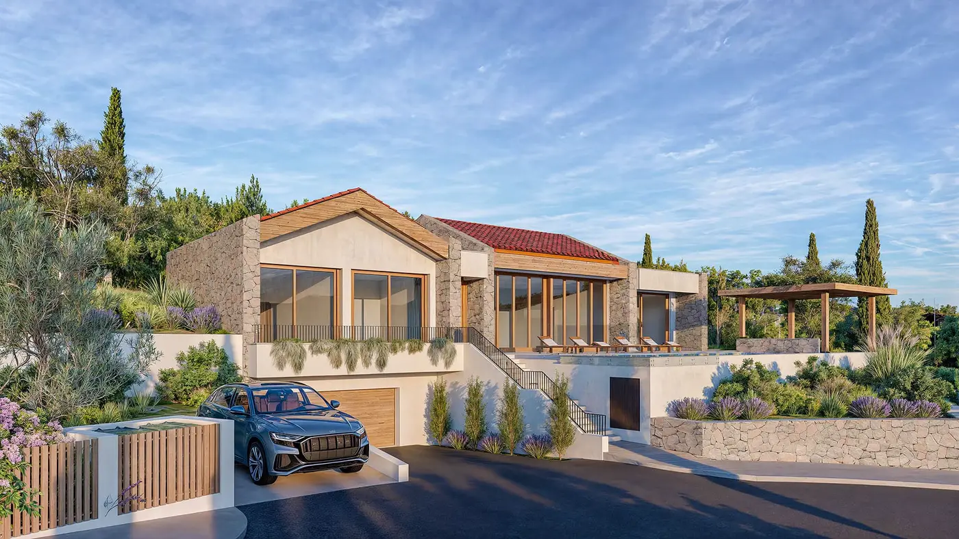 Luxury three bedroom villa on golf course, Lustica Bay