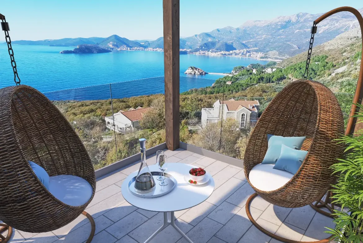 Two villas with a panoramic view of the sea, Blizikuće, Budva
