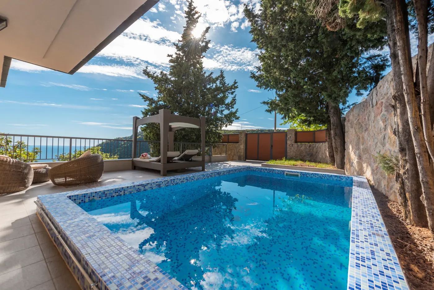 Stone villa with pool and panoramic sea view, Markovići, Budva
