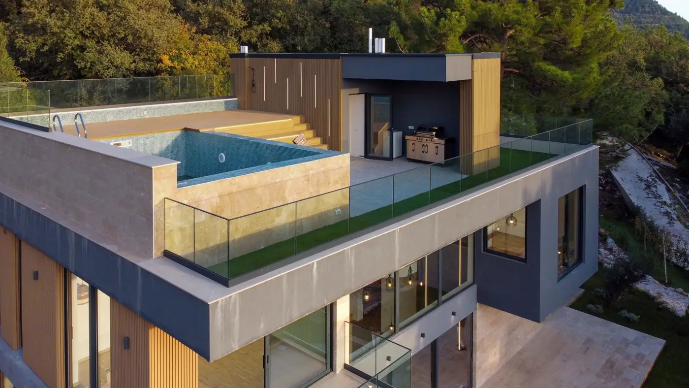 Modern family villa with pool and panoramic view, Kavač, Kotor