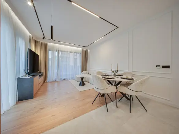 Luxurious and fully furnished two-bedroom apartment in a new gated complex for sale