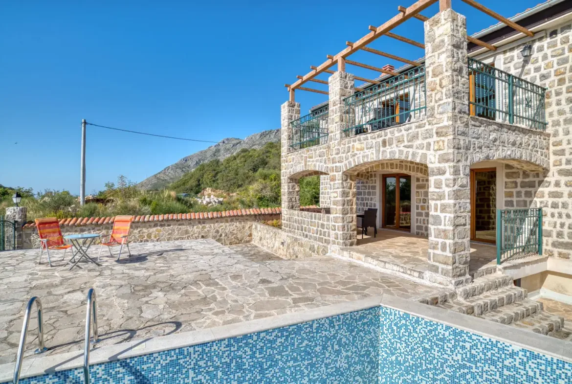 Authentic stone villa with panoramic sea view, Petrovac, Budva