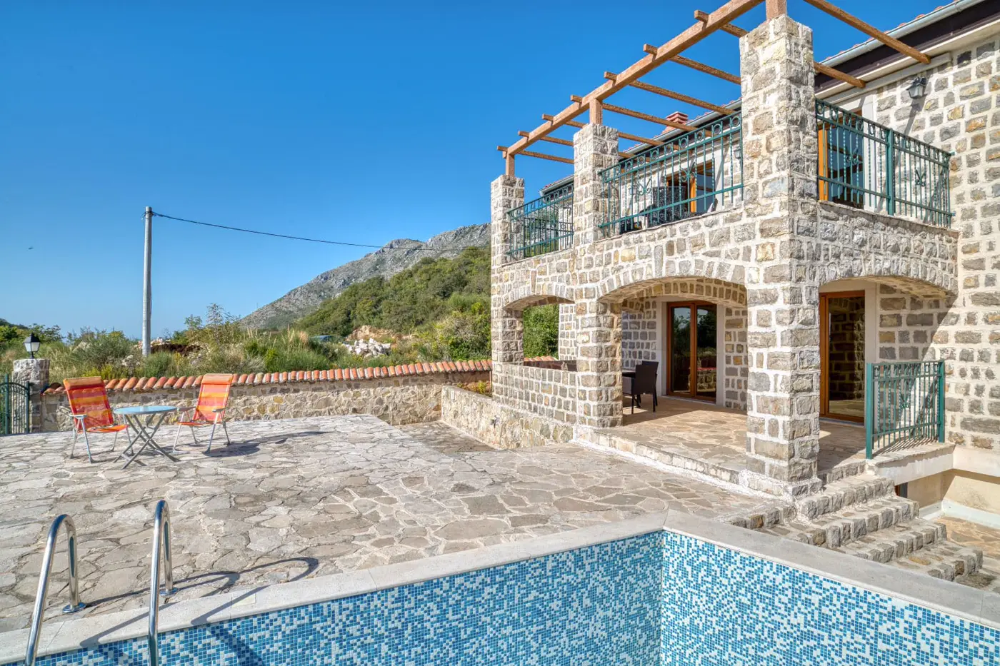 Authentic stone villa with panoramic sea view, Petrovac, Budva
