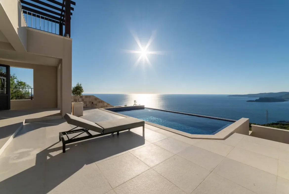 New villa with 4 bedrooms and panoramic sea view, Blizikuće, Budva