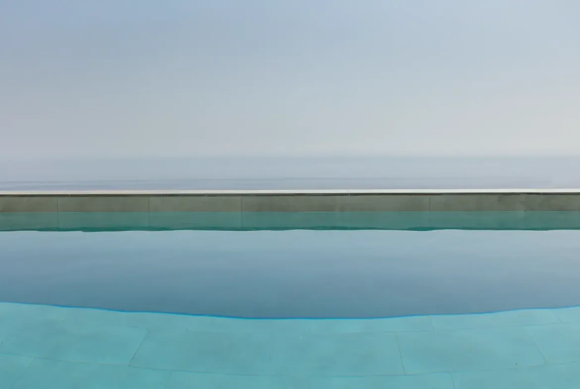 Contemporary villa with pool and open sea view, Blizikuce, Budva
