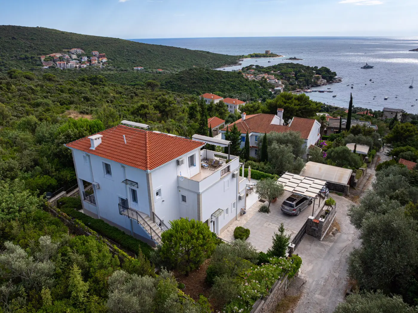 Villa with a panoramic view of the sea and Mamula, Žanjice, Herceg Novi