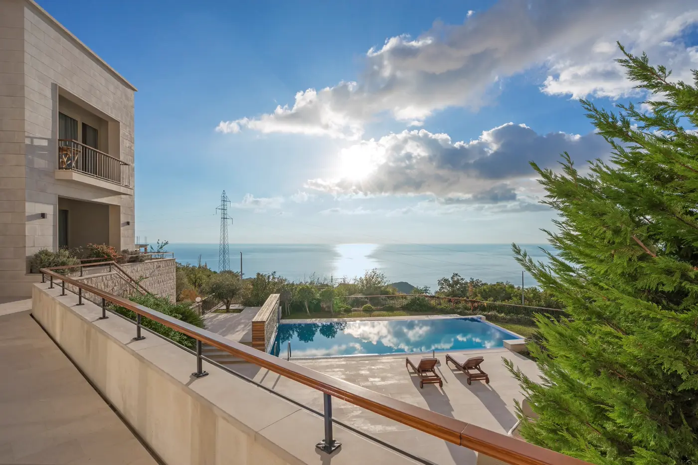Villa with 4 bedrooms, swimming pool and open sea view, Blizikuce, Budva