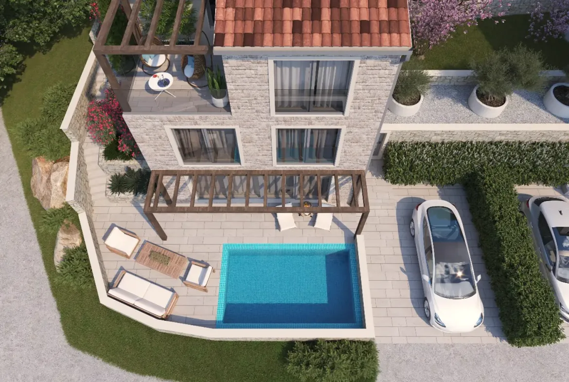 Two villas with a panoramic view of the sea, Blizikuće, Budva