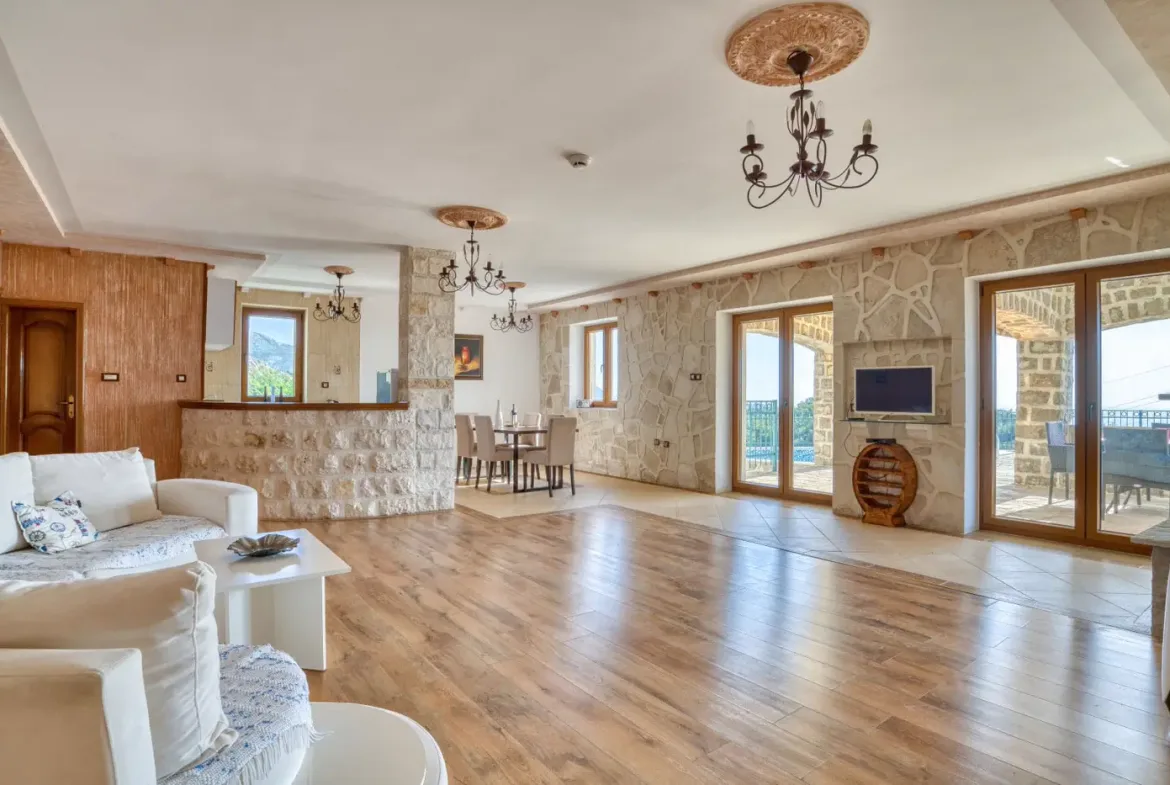 Authentic stone villa with panoramic sea view, Petrovac, Budva