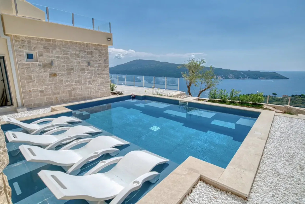 New villa with pool and panoramic sea view, Podi, Herceg Novi