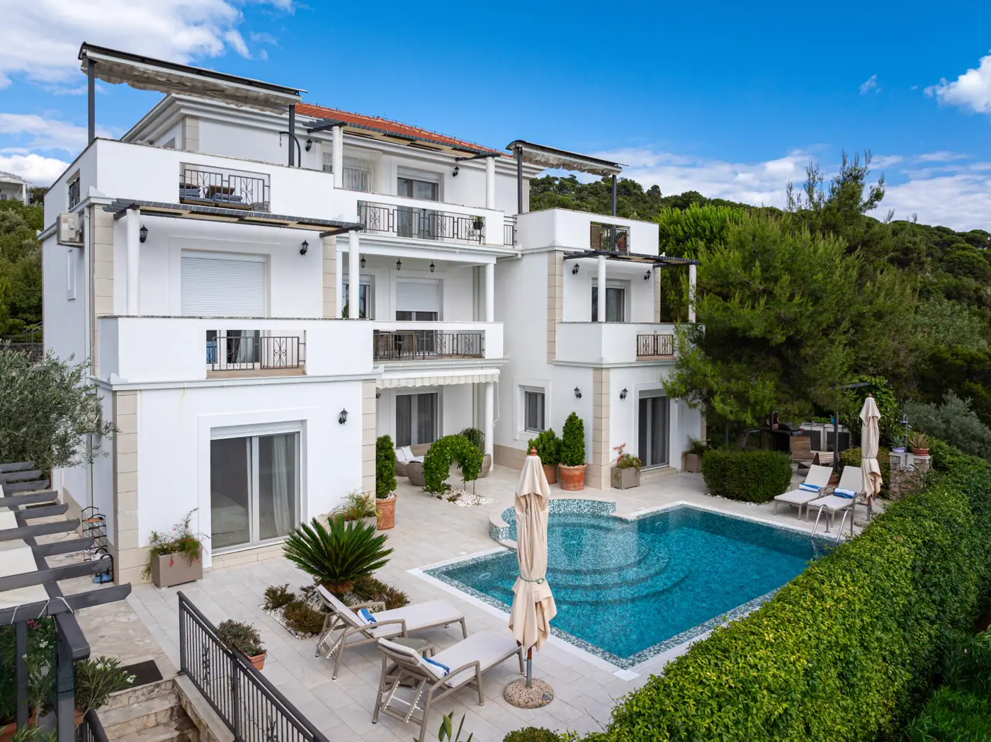 Villa with a panoramic view of the sea and Mamula, Žanjice, Herceg Novi