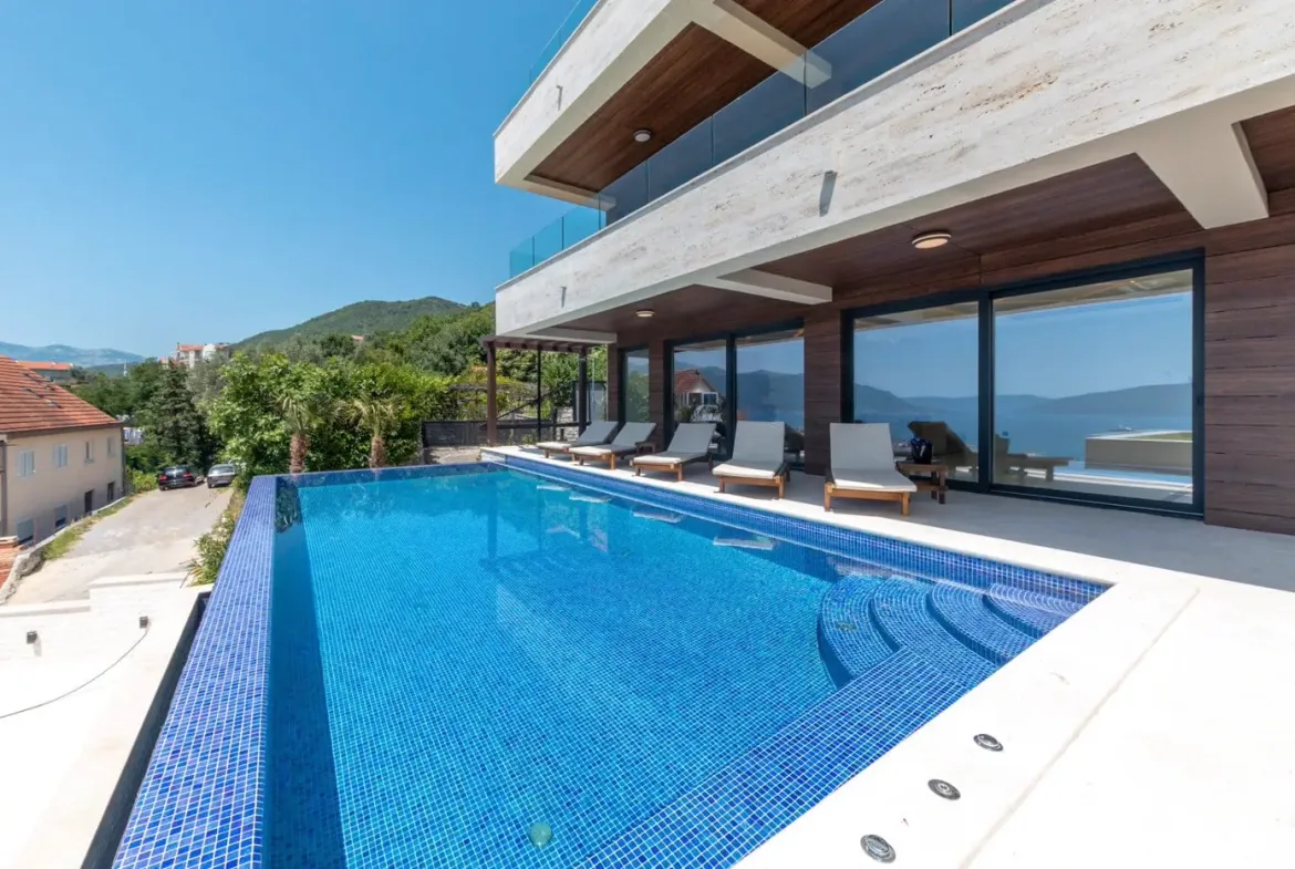 Exclusive contemporary villa with panoramic sea view, Marići, Tivat