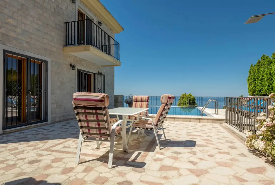 Stone villa with pool and open sea view, Reževići, Budva