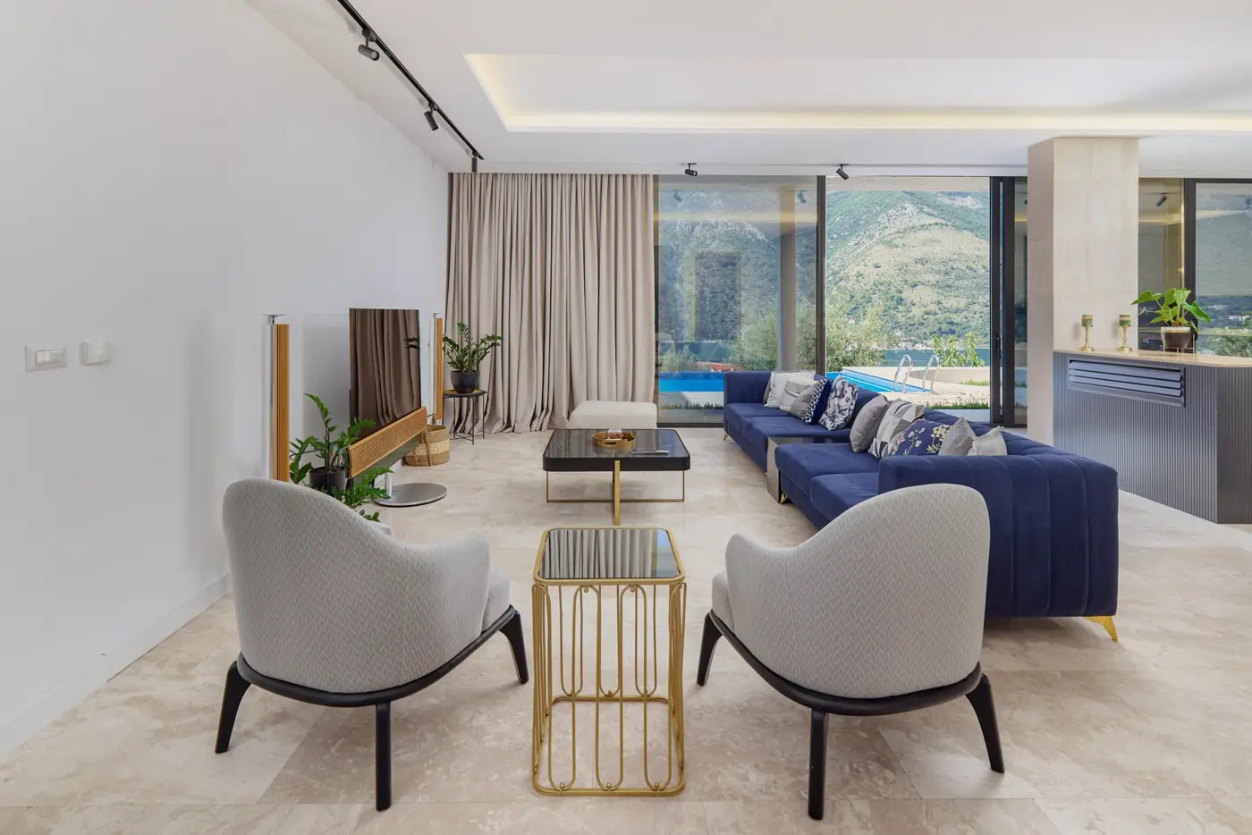 Contemporary villa with a panoramic view of the bay, Dobrota, Kotor