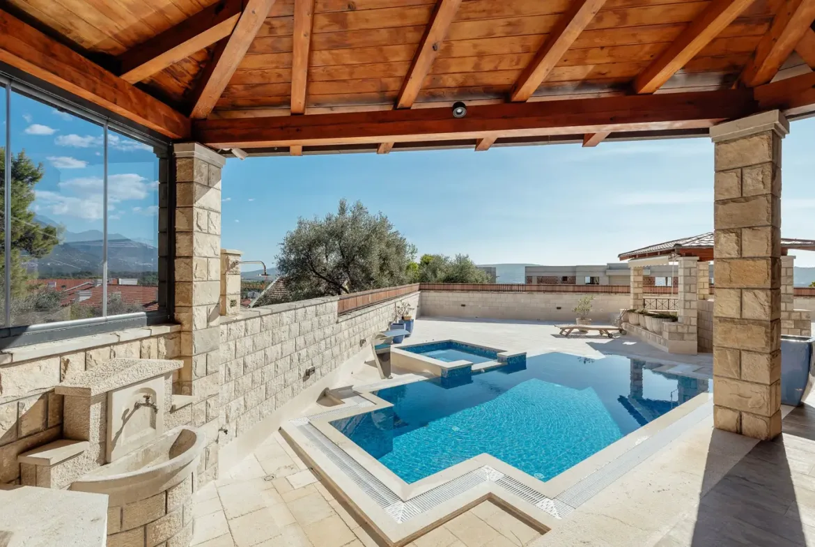 Luxury stone villa with outdoor pool, Kava, Tivat