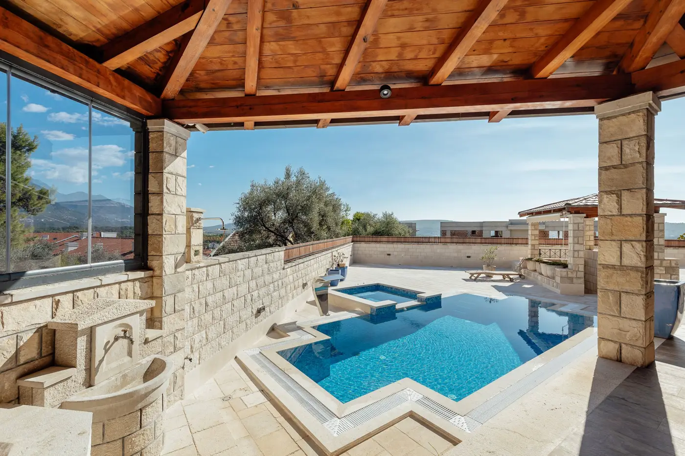 Luxury stone villa with outdoor pool, Kava, Tivat
