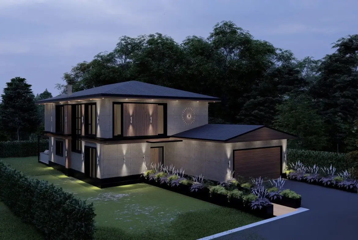 Detached house with a yard in a new gated complex in the village of Lozen for sale