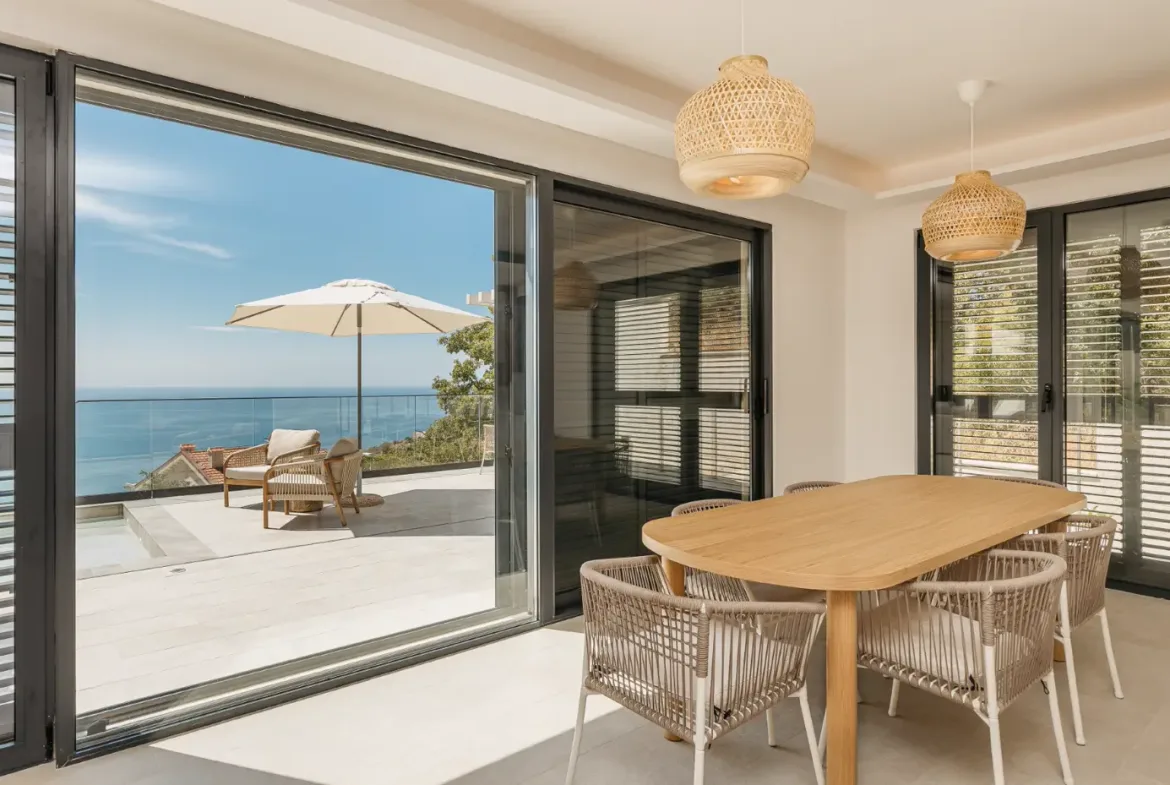 Contemporary villa with pool and open sea view, Blizikuce, Budva
