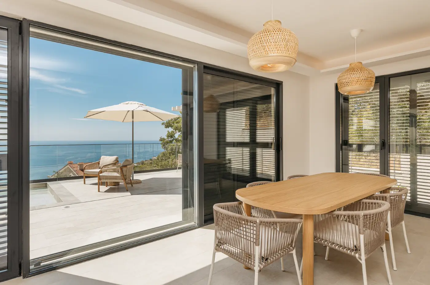 Contemporary villa with pool and open sea view, Blizikuce, Budva