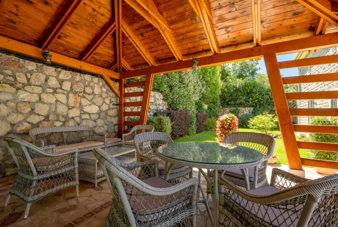 Stone villa with pool and open sea view, Reževići, Budva