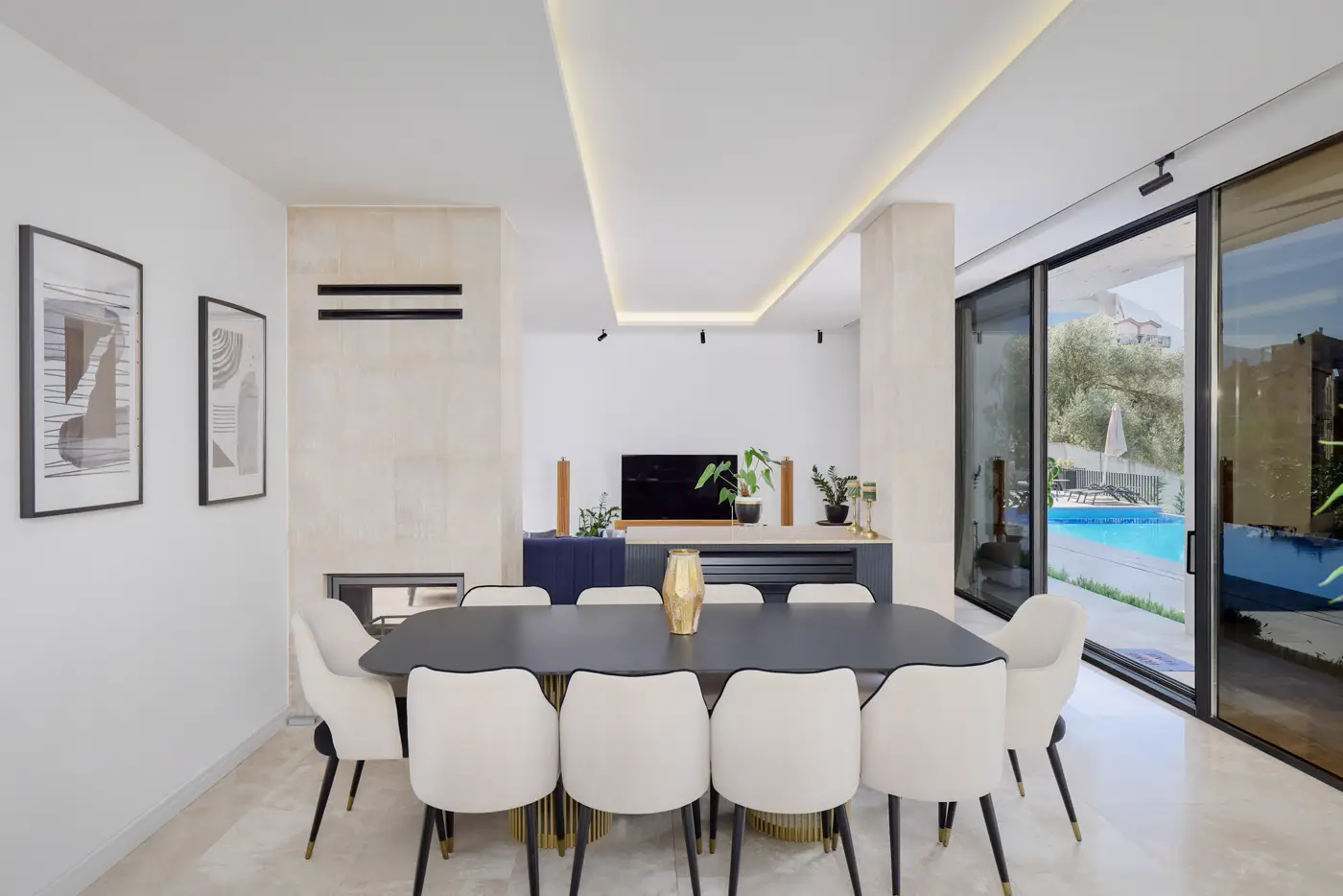 Contemporary villa with a panoramic view of the bay, Dobrota, Kotor
