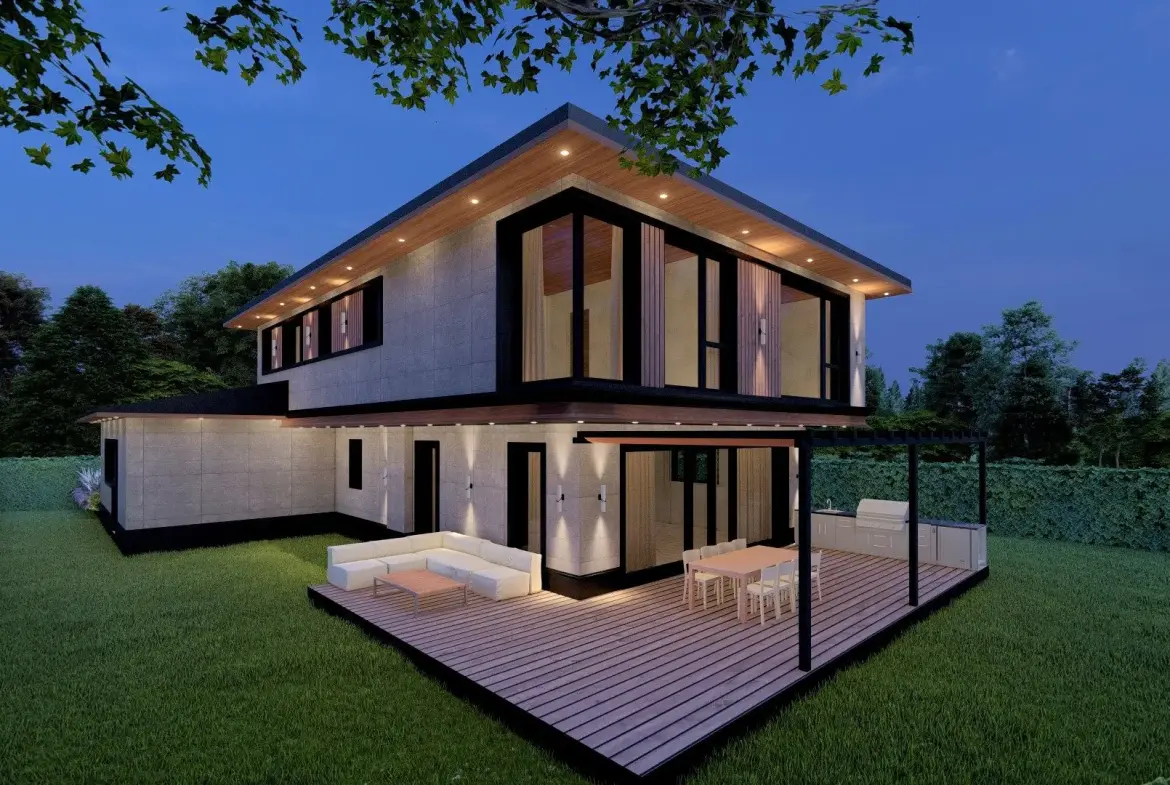 Detached house with a yard in a new gated complex in the village of Lozen for sale