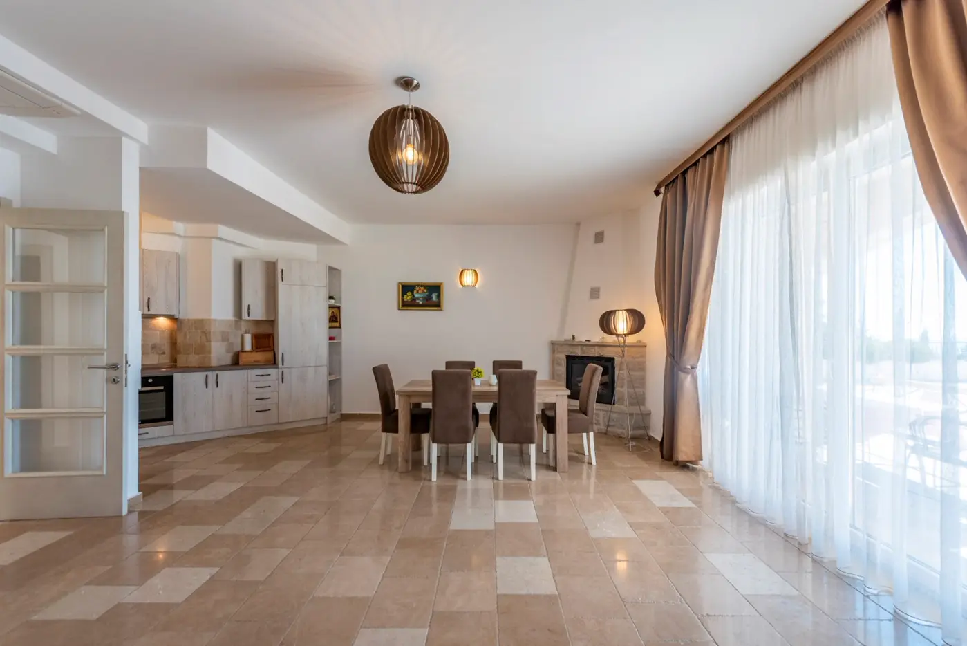 A complex of stone villas with swimming pools and a panoramic view of the sea, Budva, Reževići