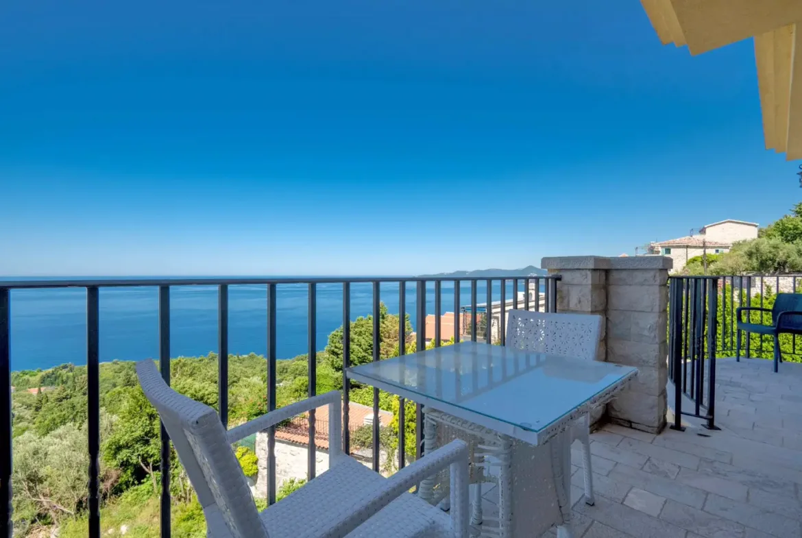Stone villa with pool and open sea view, Reževići, Budva