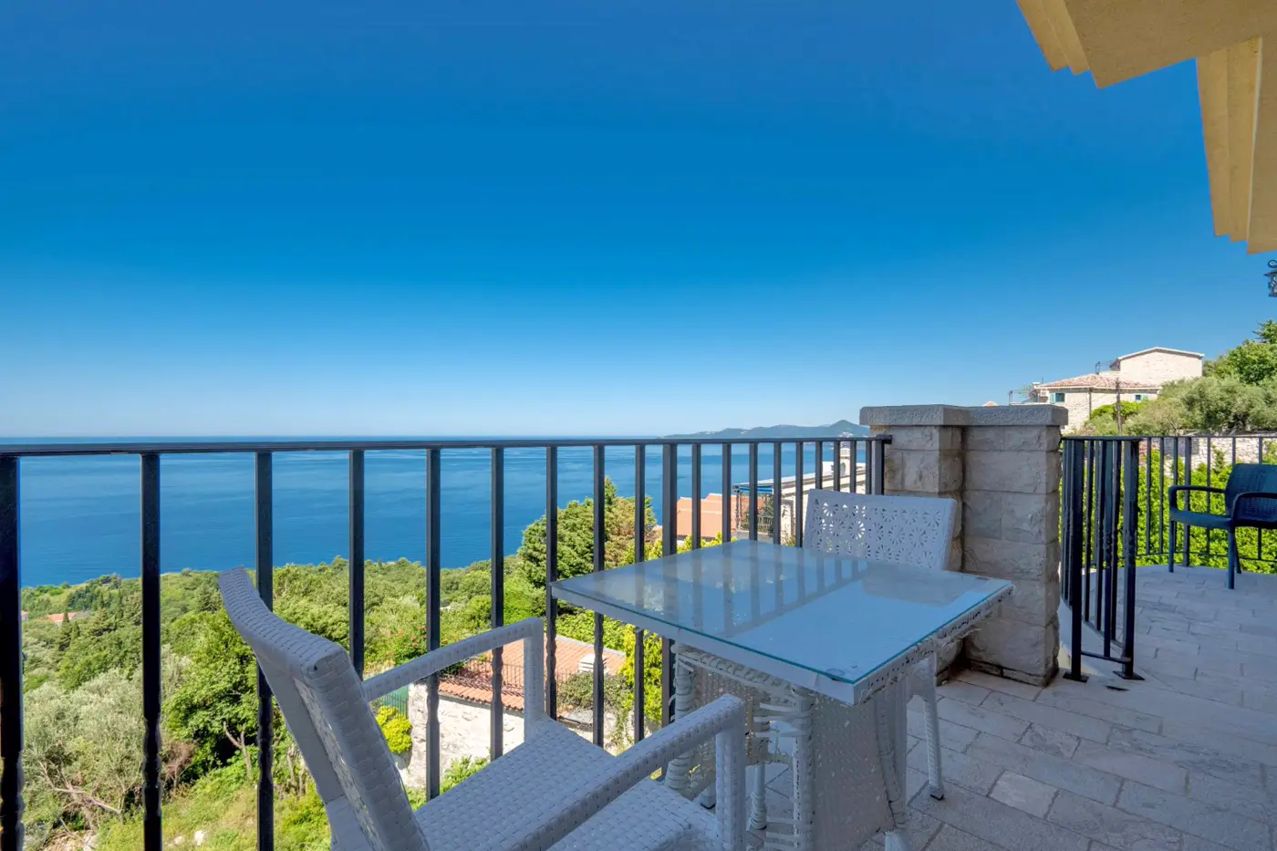 Stone villa with pool and open sea view, Reževići, Budva