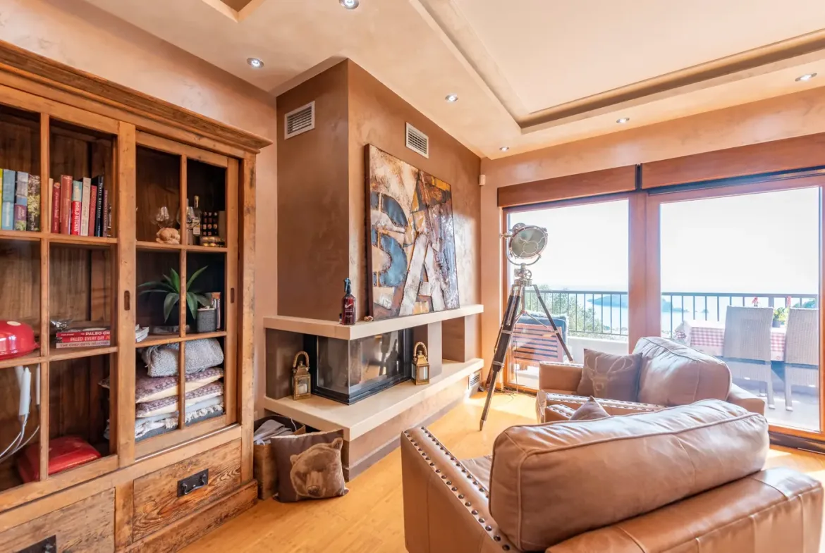 Stone villa with pool and panoramic sea view, Markovići, Budva
