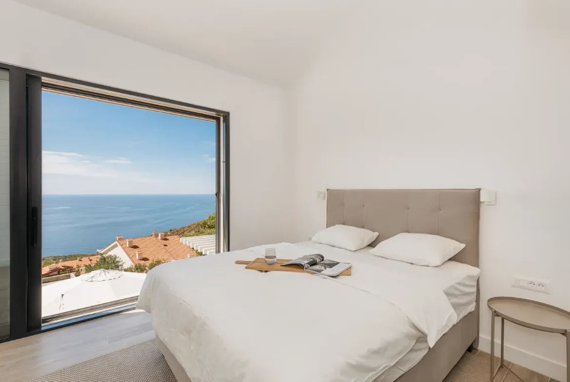 Contemporary villa with pool and open sea view, Blizikuce, Budva
