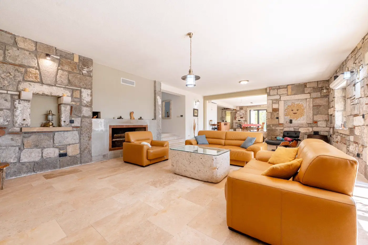 New stone villa with pool and open sea view, Buljarica