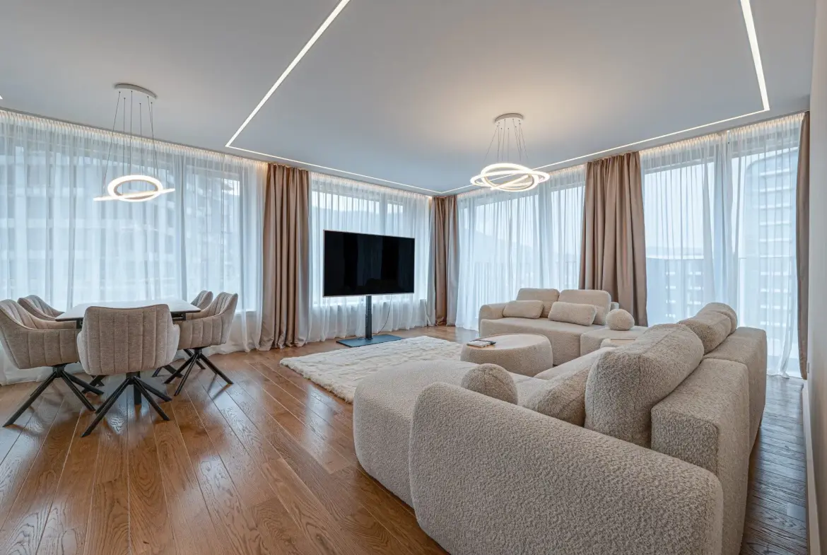 Elegantly furnished two bedroom apartment in a modern architectural building for sale