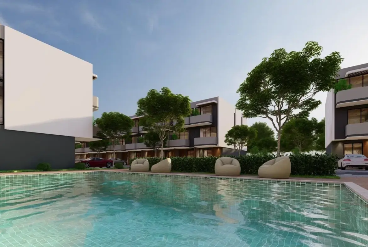 Townhouse for Sale in La Dimora Residence | B-4 Middle Single Row with Garden & Community Views