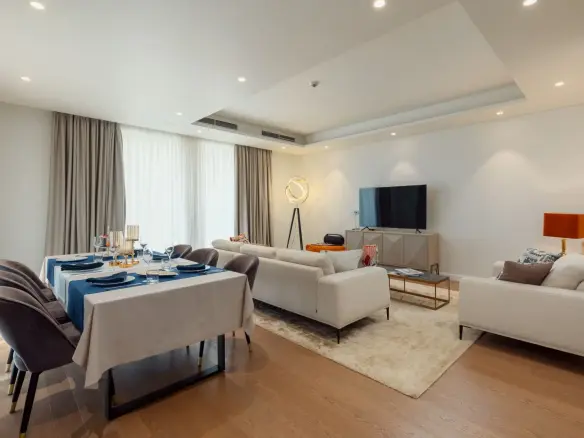 Modern three-bedroom apartment with a pool, in Portonovi